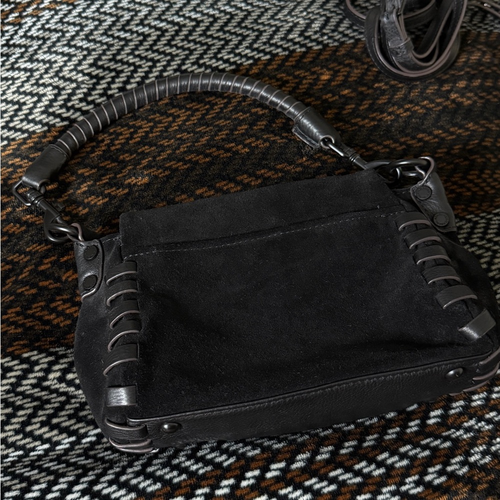 Aimee Kestenberg Black Suede Shoulder Bag with Wrapped Handle - Picture 2 of 7